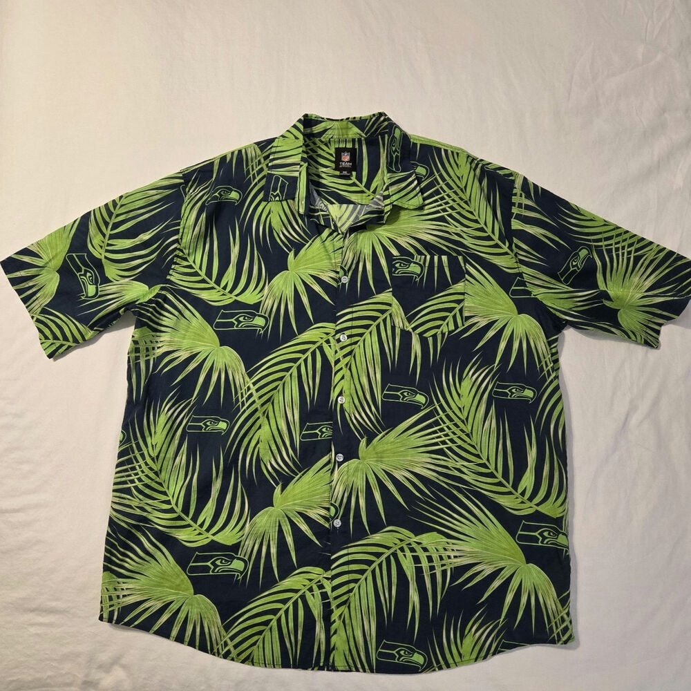 Seattle Seahawks Hawaiian Shirt Mens 3XL NFL Team Apparel Button Up